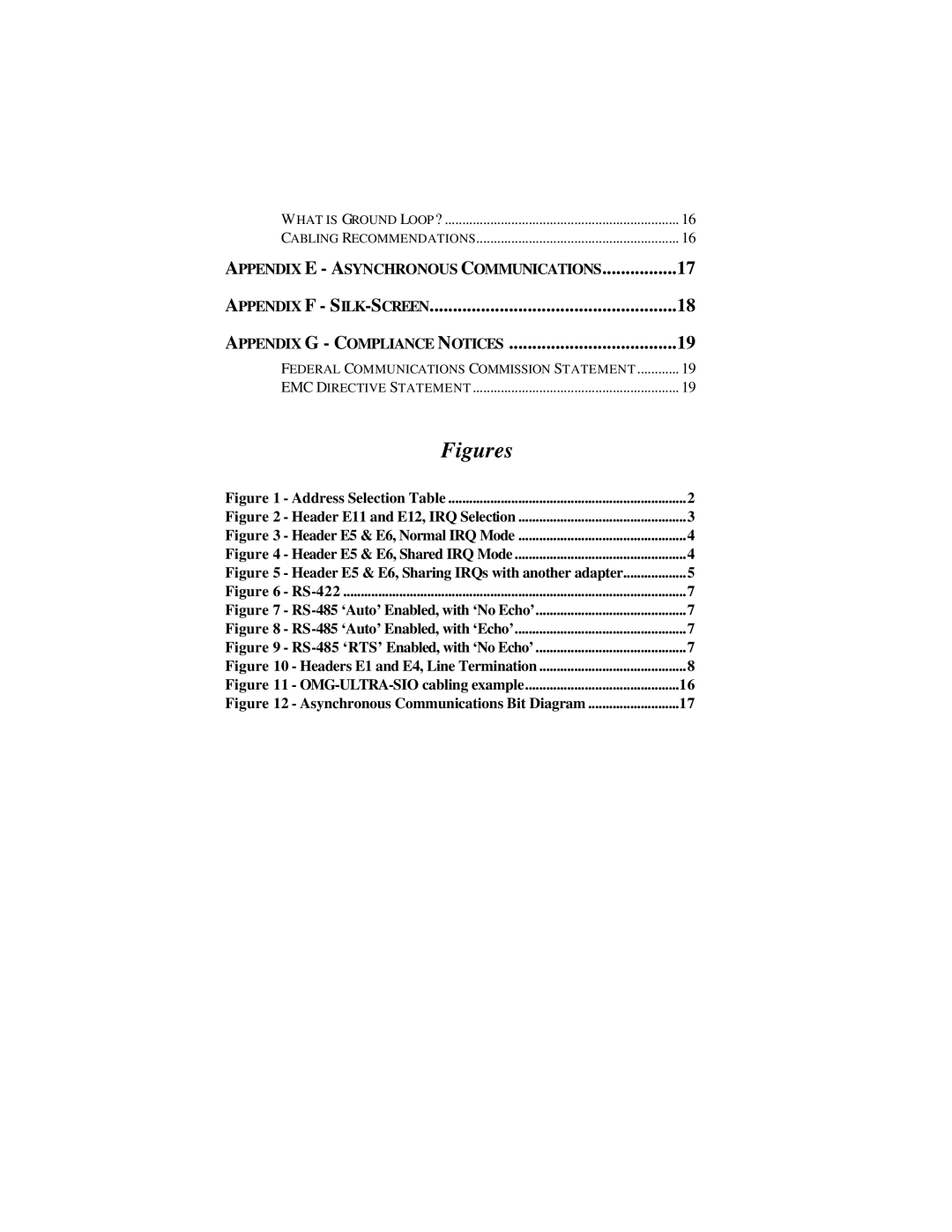 Omega Vehicle Security ISA RS-422 manual Figures 