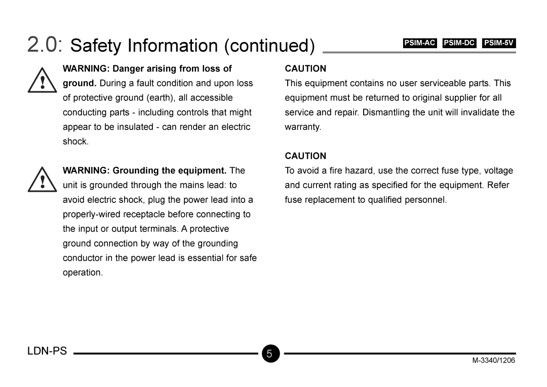 Omega Vehicle Security LDN-PS manual Safety Information 