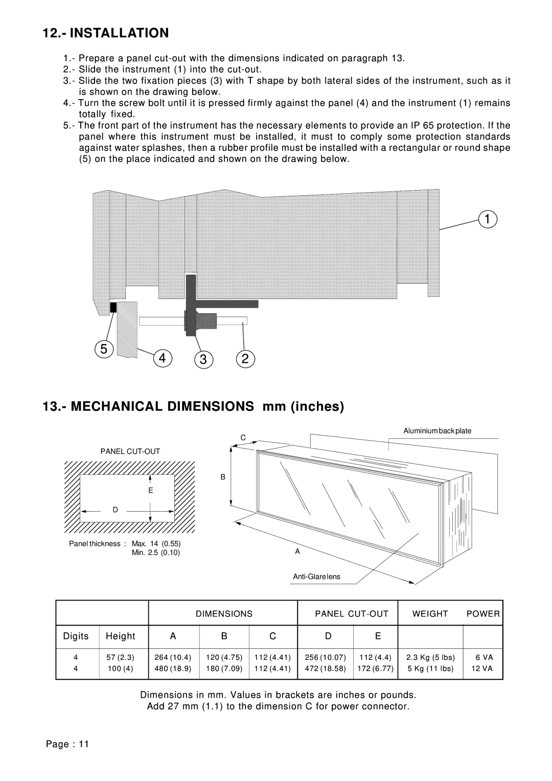 Omega Vehicle Security LDP1XX-21 manual Installation, Mechanical Dimensions mm inches 