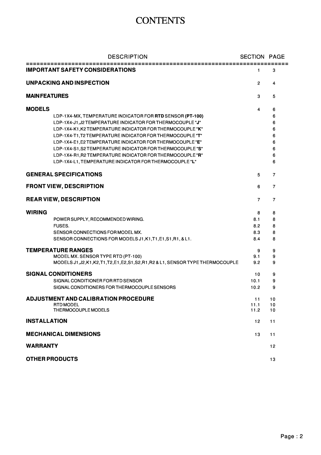 Omega Vehicle Security LDP1XX-21 manual Contents 