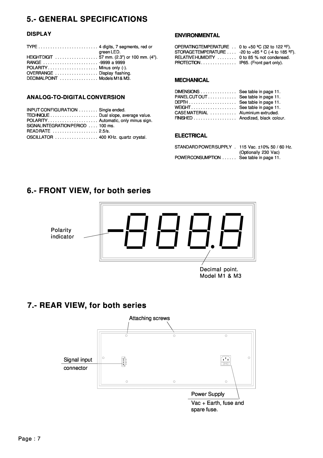 Omega Vehicle Security LDP1XX-21 manual General Specifications, FRONT VIEW, for both series, REAR VIEW, for both series 