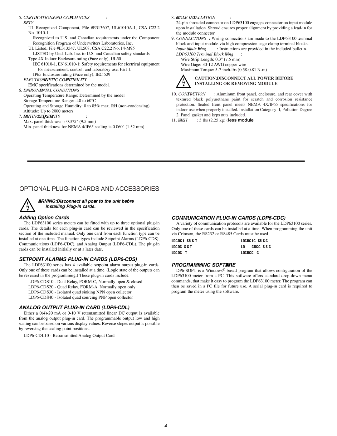 Omega Vehicle Security LDP63100 manual Optional PLUG-IN Cards and Accessories, Adding Option Cards 