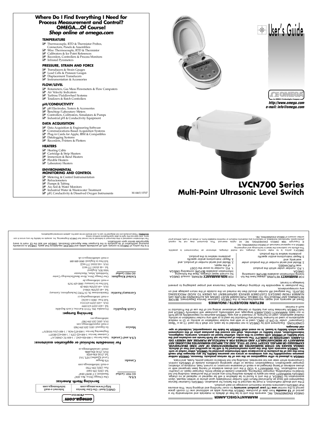 Omega Vehicle Security LVCN700 Series warranty User’s Guide 