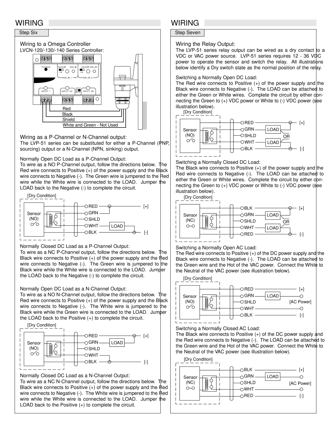 Omega Vehicle Security LVP-51 Series specifications Wiring to a Omega Controller, Wiring the Relay Output 