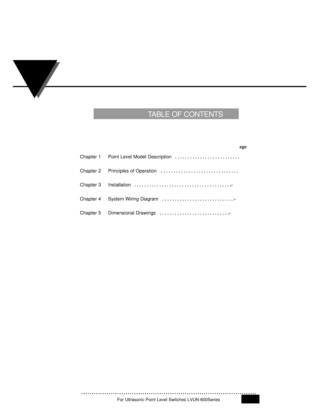 Omega Vehicle Security LVUN-600 manual Table of Contents 