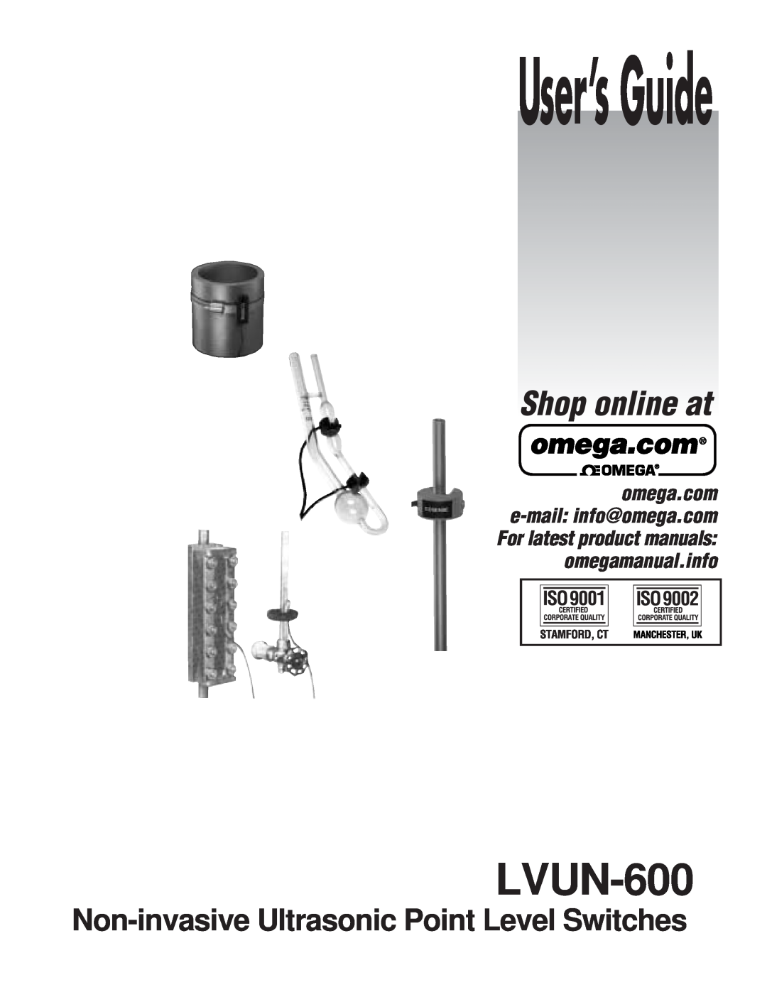 Omega Vehicle Security LVUN-600 manual User’s Guide, Shop online at, Non-invasive Ultrasonic Point Level Switches 