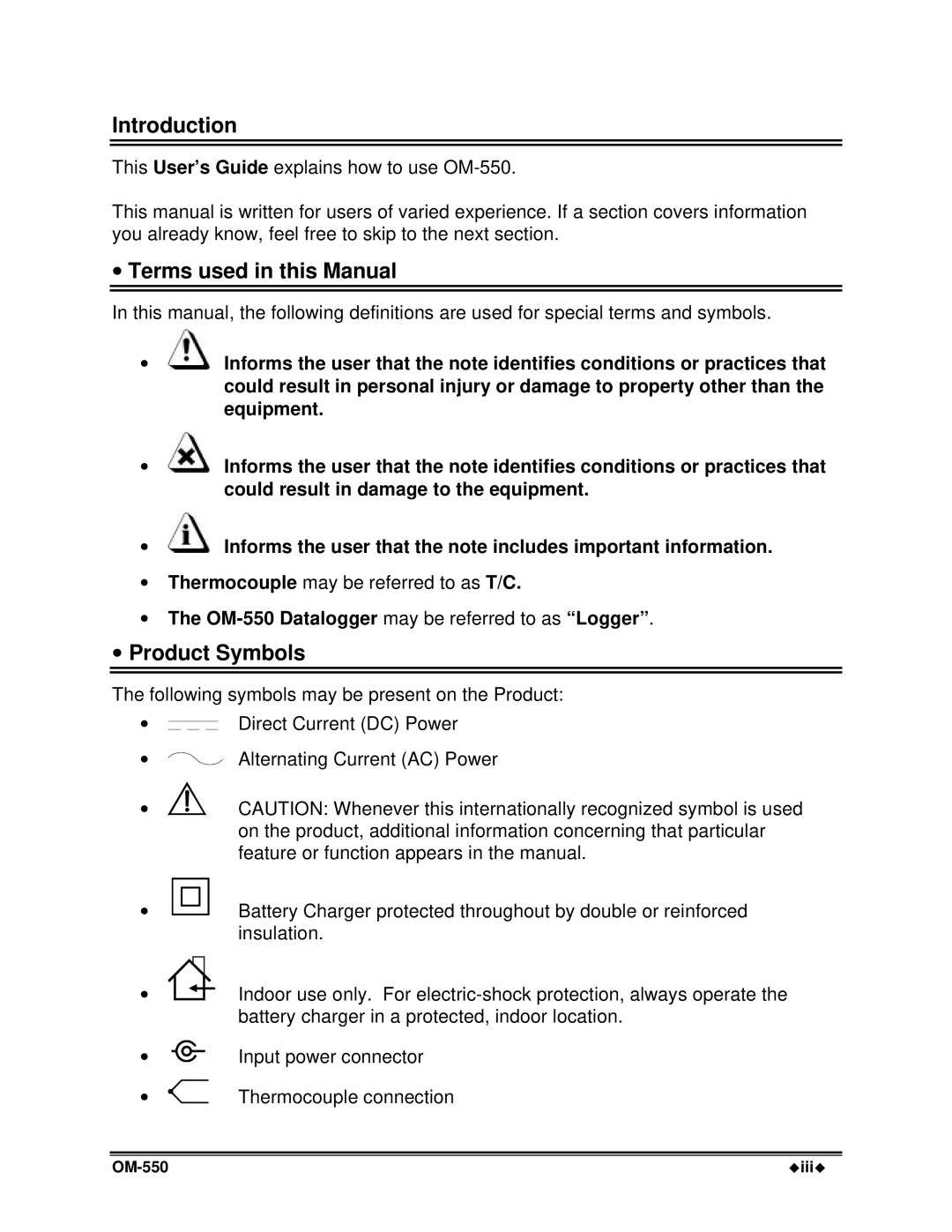 Omega Vehicle Security manual Introduction, ∙ The OM-550 Datalogger may be referred to as Logger 