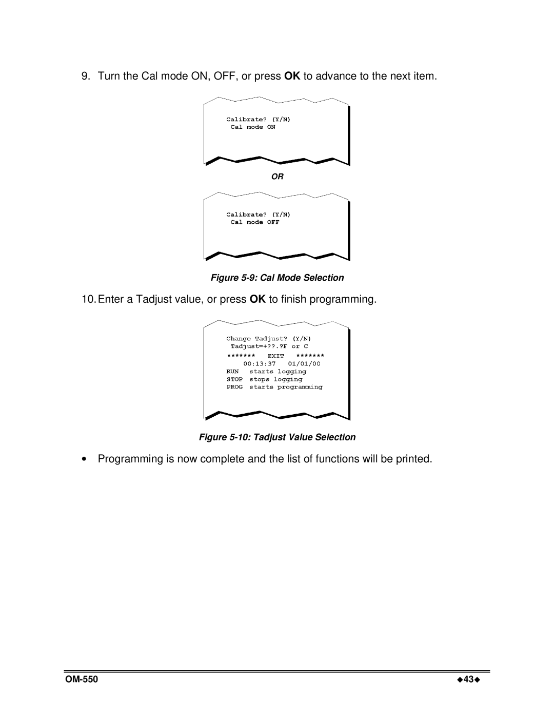 Omega Vehicle Security OM-550 manual Enter a Tadjust value, or press OK to finish programming 