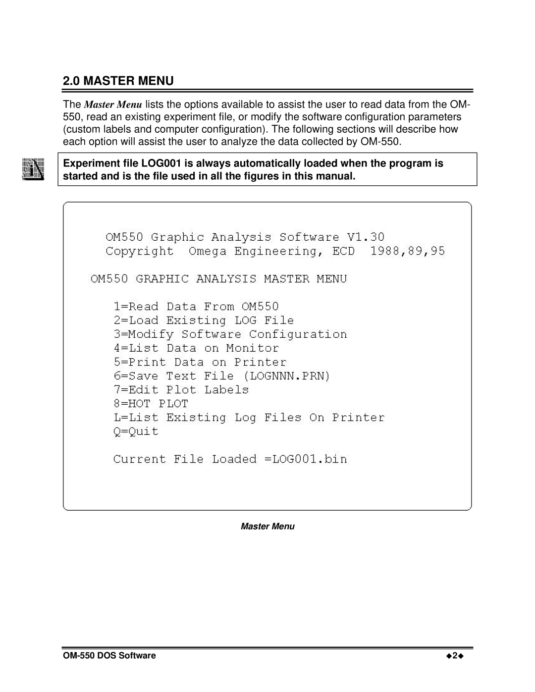 Omega Vehicle Security OM-550 manual Master Menu 