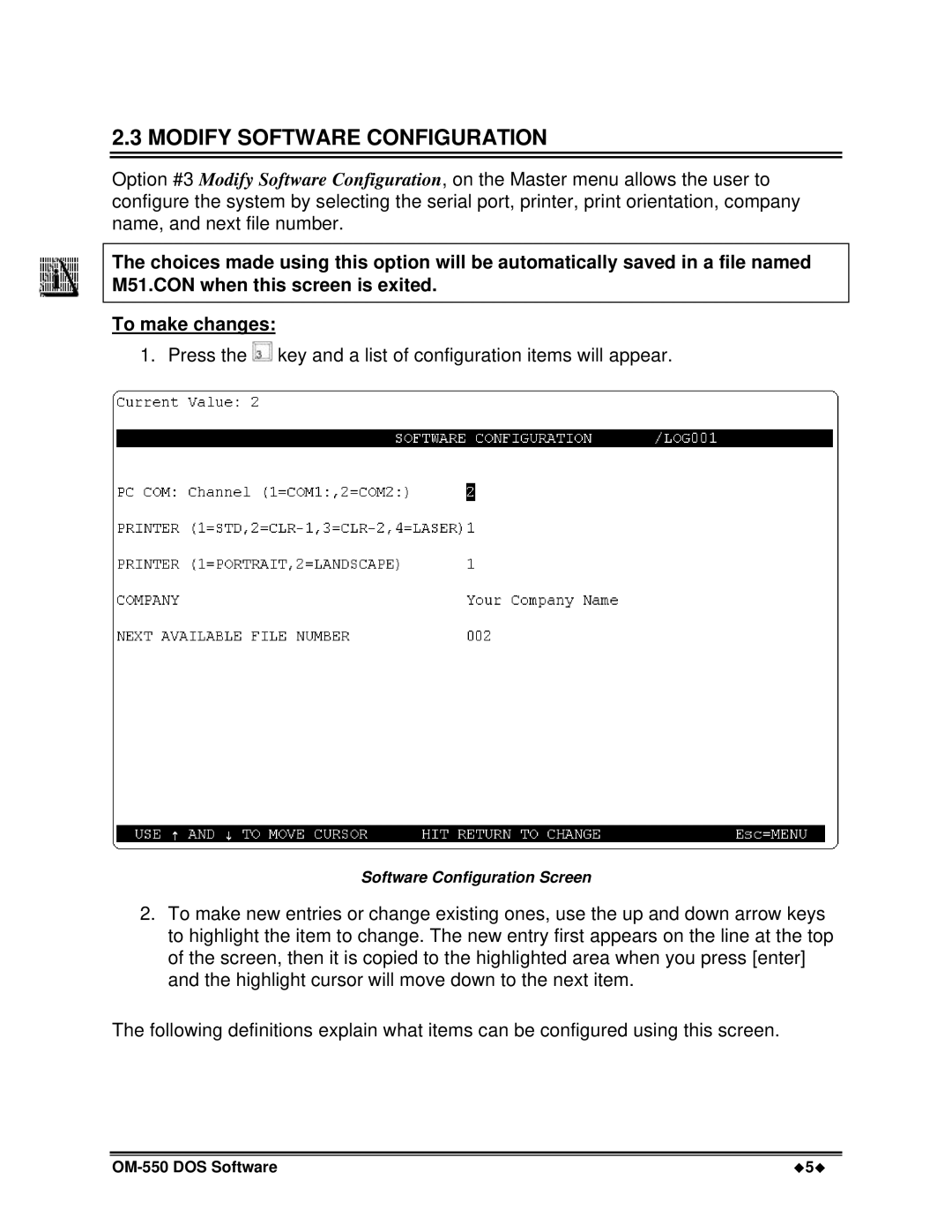 Omega Vehicle Security OM-550 manual Modify Software Configuration 