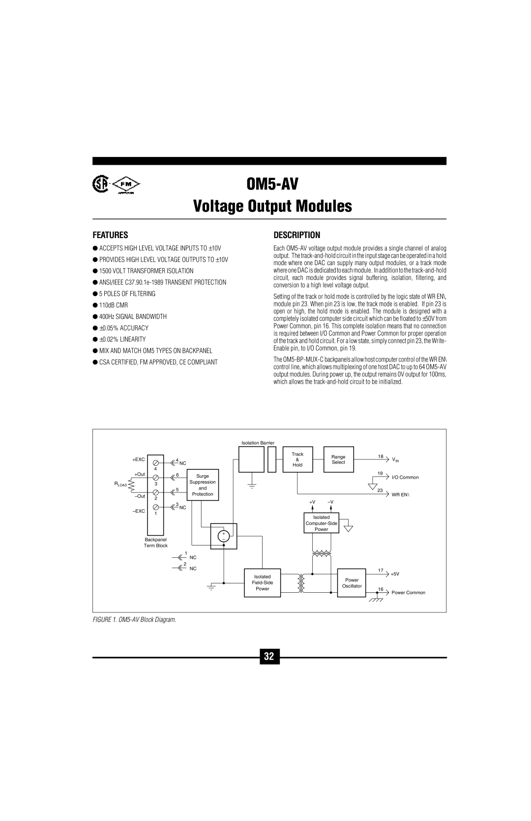 Omega Vehicle Security OM5-C manual OM5-AV, Voltage Output Modules, Poles of Filtering 