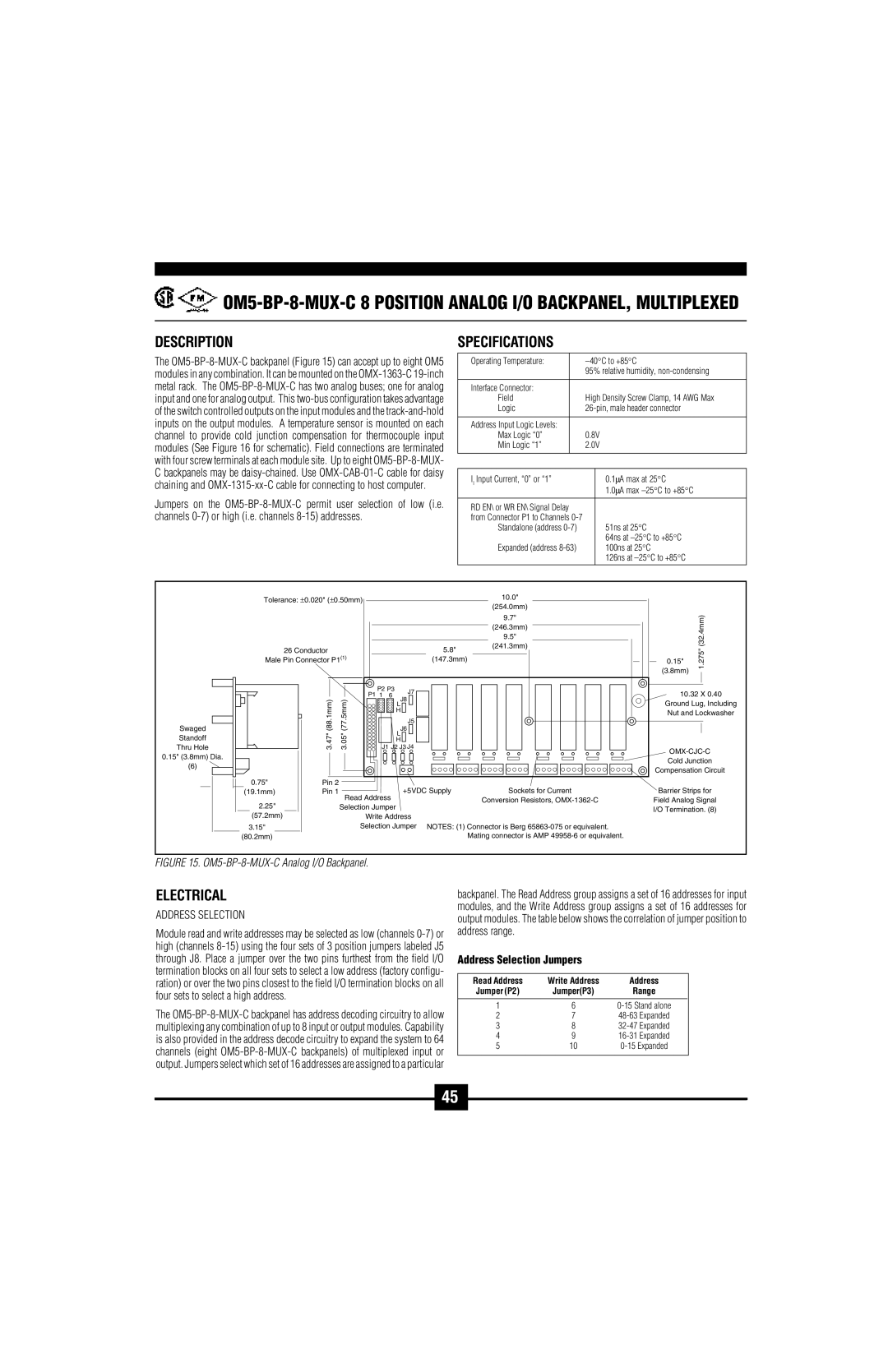 Omega Vehicle Security OM5-C manual OM5-BP-8-MUX-C 8 Position Analog I/O BACKPANEL, Multiplexed 