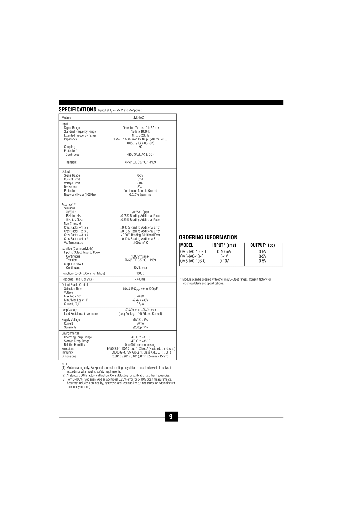 Omega Vehicle Security OM5-C manual Model, OM5-IAC-1B-C 