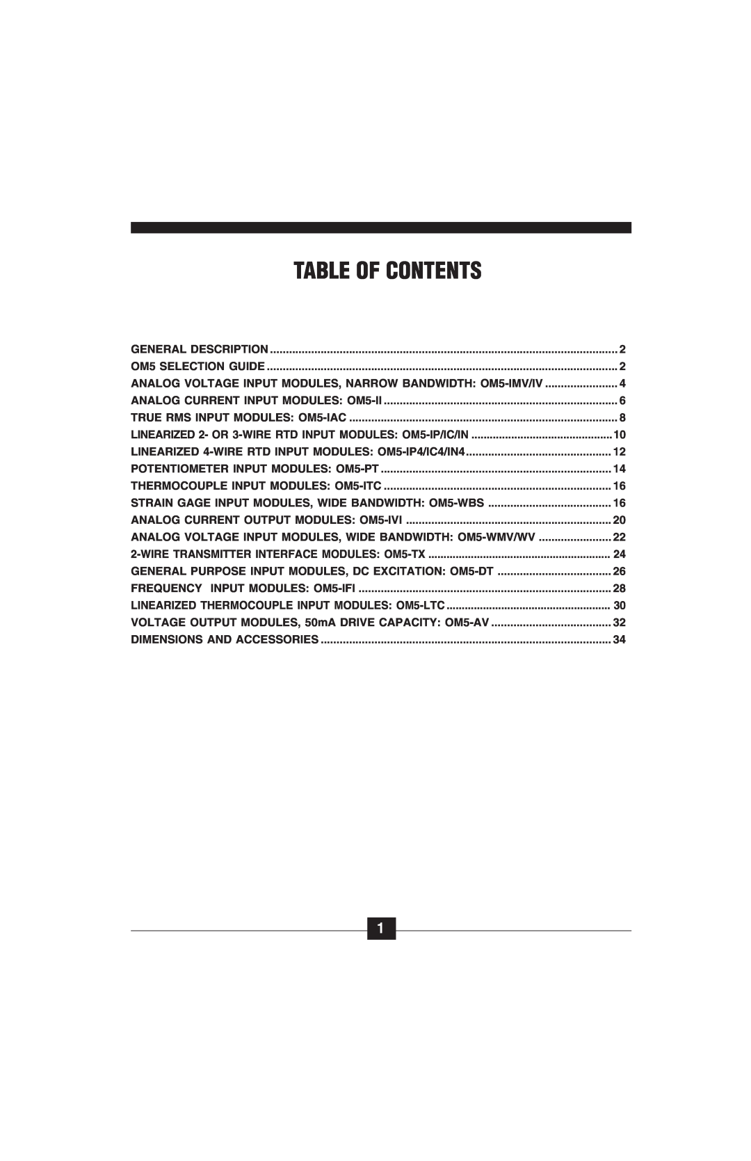 Omega Vehicle Security OM5-C manual Table Of Contents 