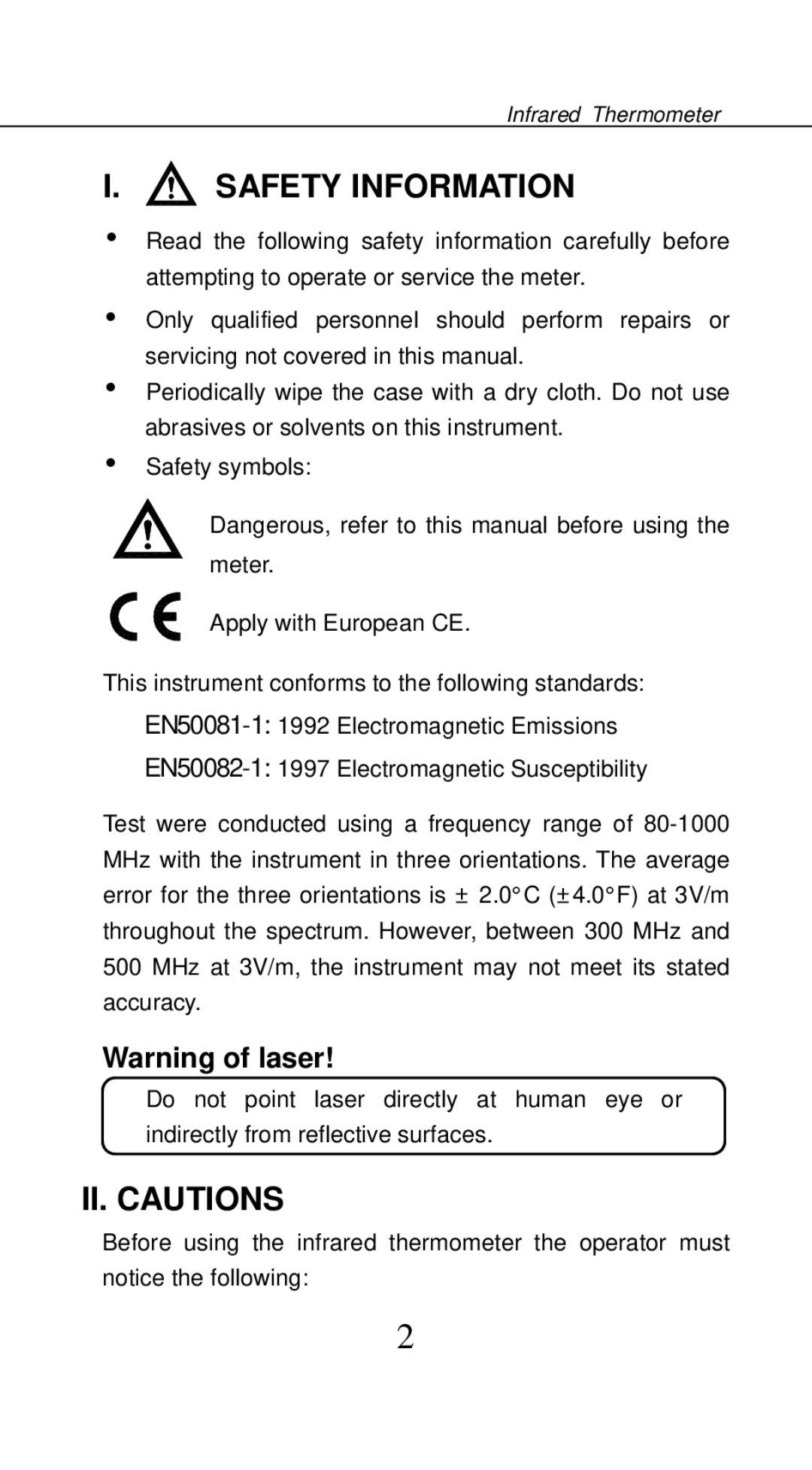 Omega Vehicle Security OS542 manual Safety Information, II. Cautions 