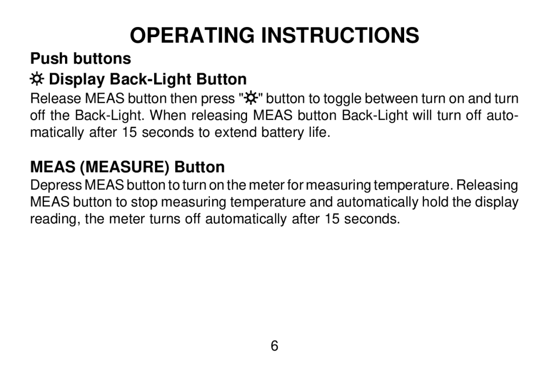 Omega Vehicle Security OS642F manual Operating Instructions, Push buttons Display Back-Light Button 