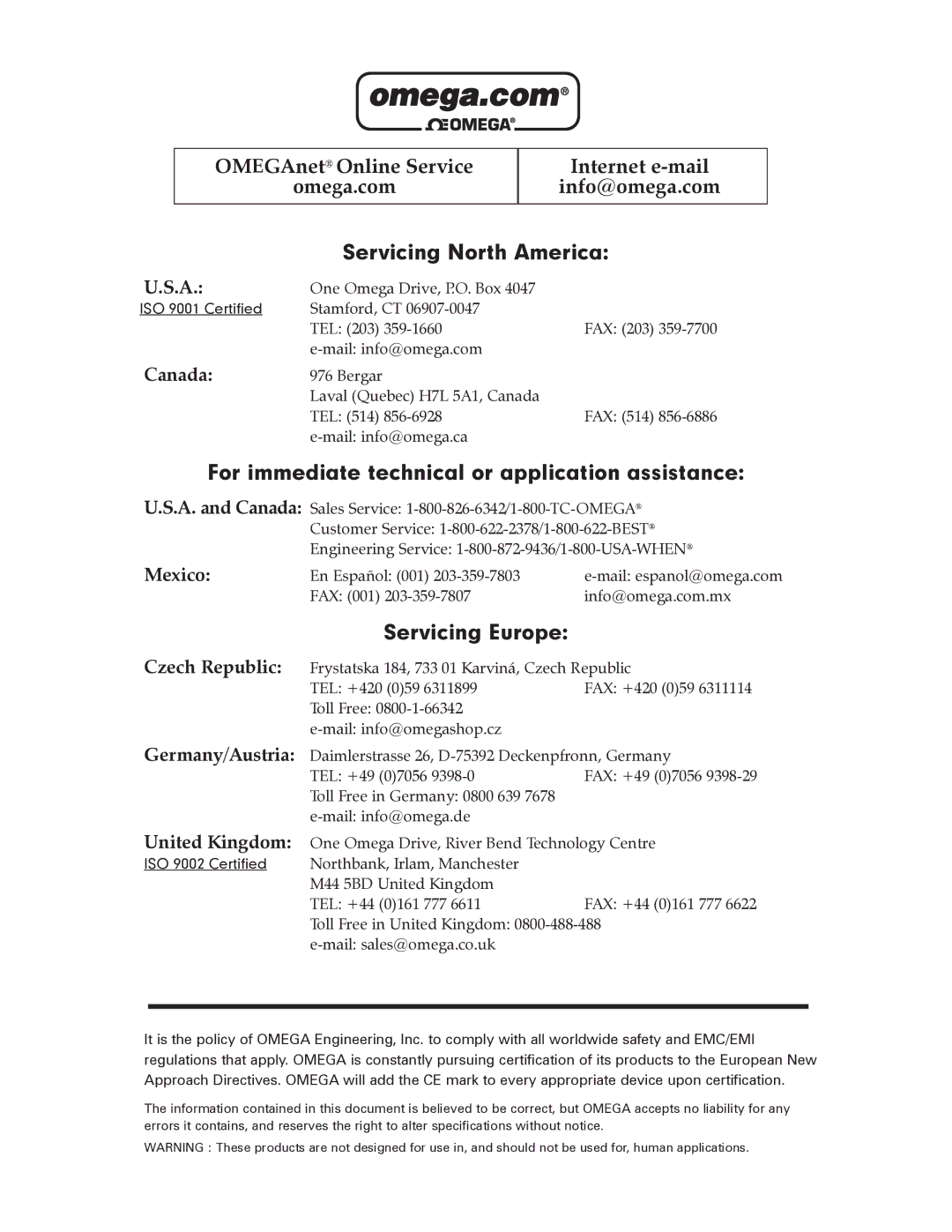 Omega Vehicle Security PTC900 manual Servicing North America 