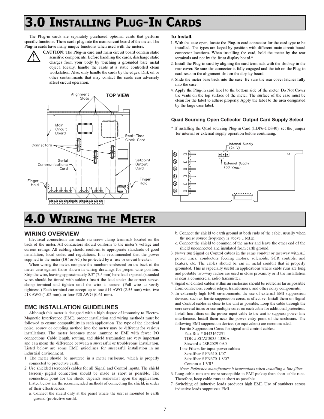 Omega Vehicle Security PTC900 manual Installing PLUG-IN Cards, Wiring the Meter, TOP View, To Install 