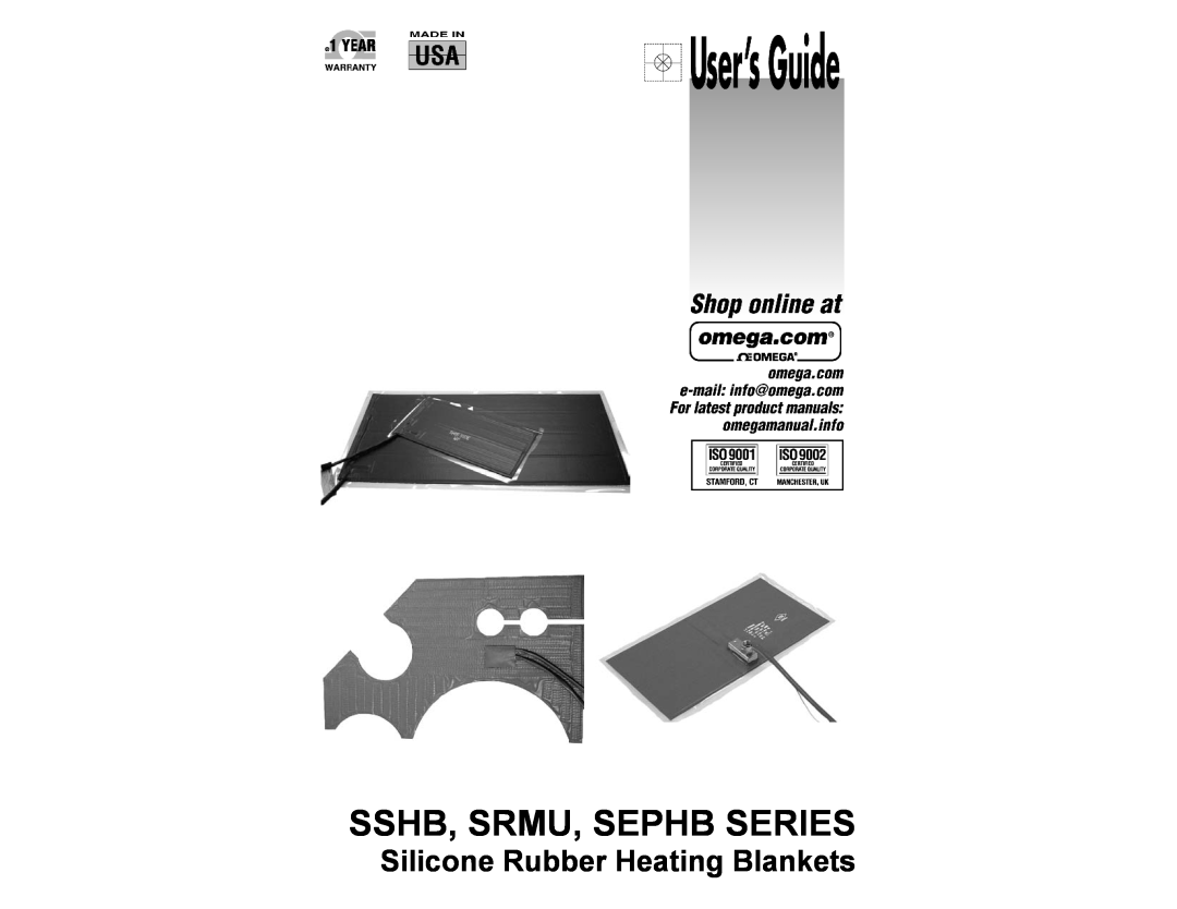 Omega Vehicle Security SSHB, SEPHB Series, SRMU manual Sshb, Srmu, Sephb Series, Silicone Rubber Heating Blankets 