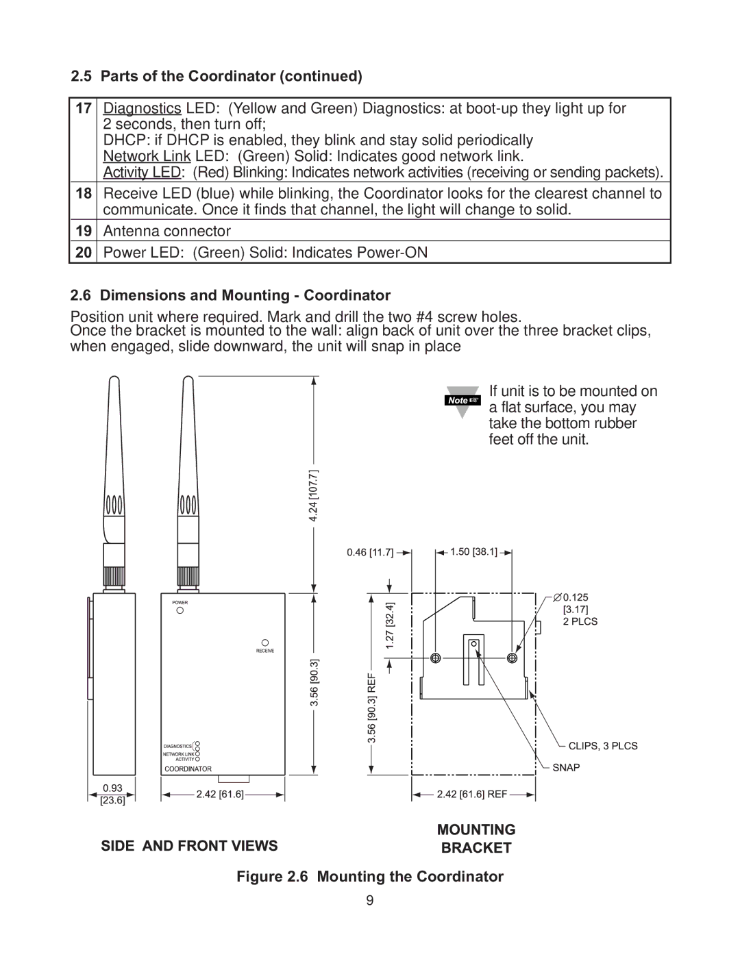 Omega Vehicle Security zSeries manual Dimensions and Mounting Coordinator, Mounting the Coordinator 