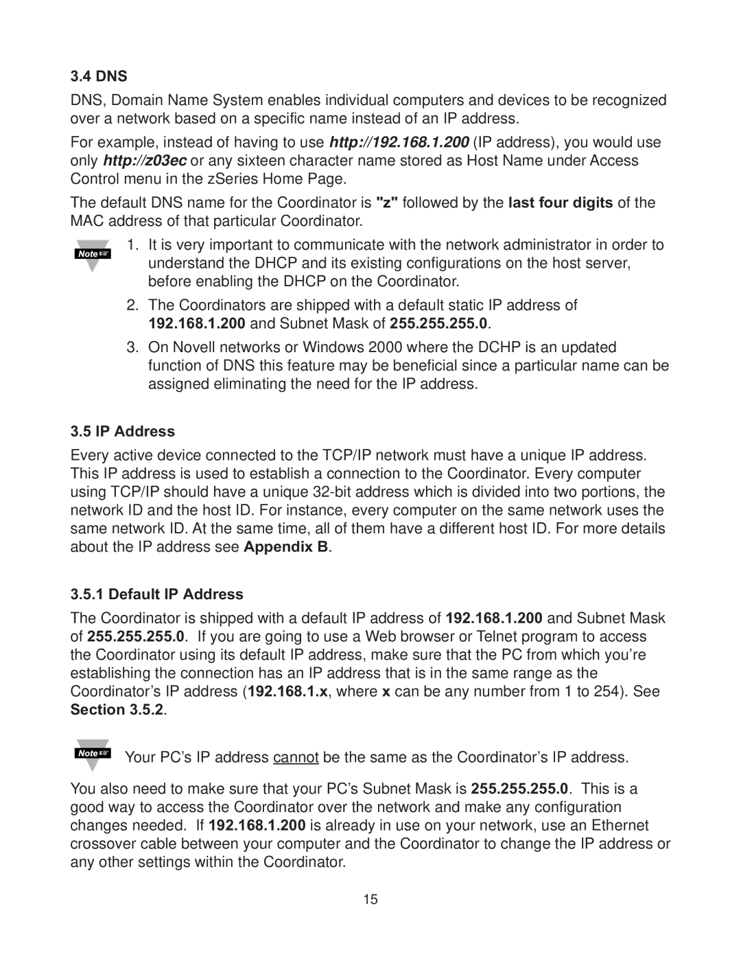 Omega Vehicle Security zSeries manual Dns, Default IP Address 