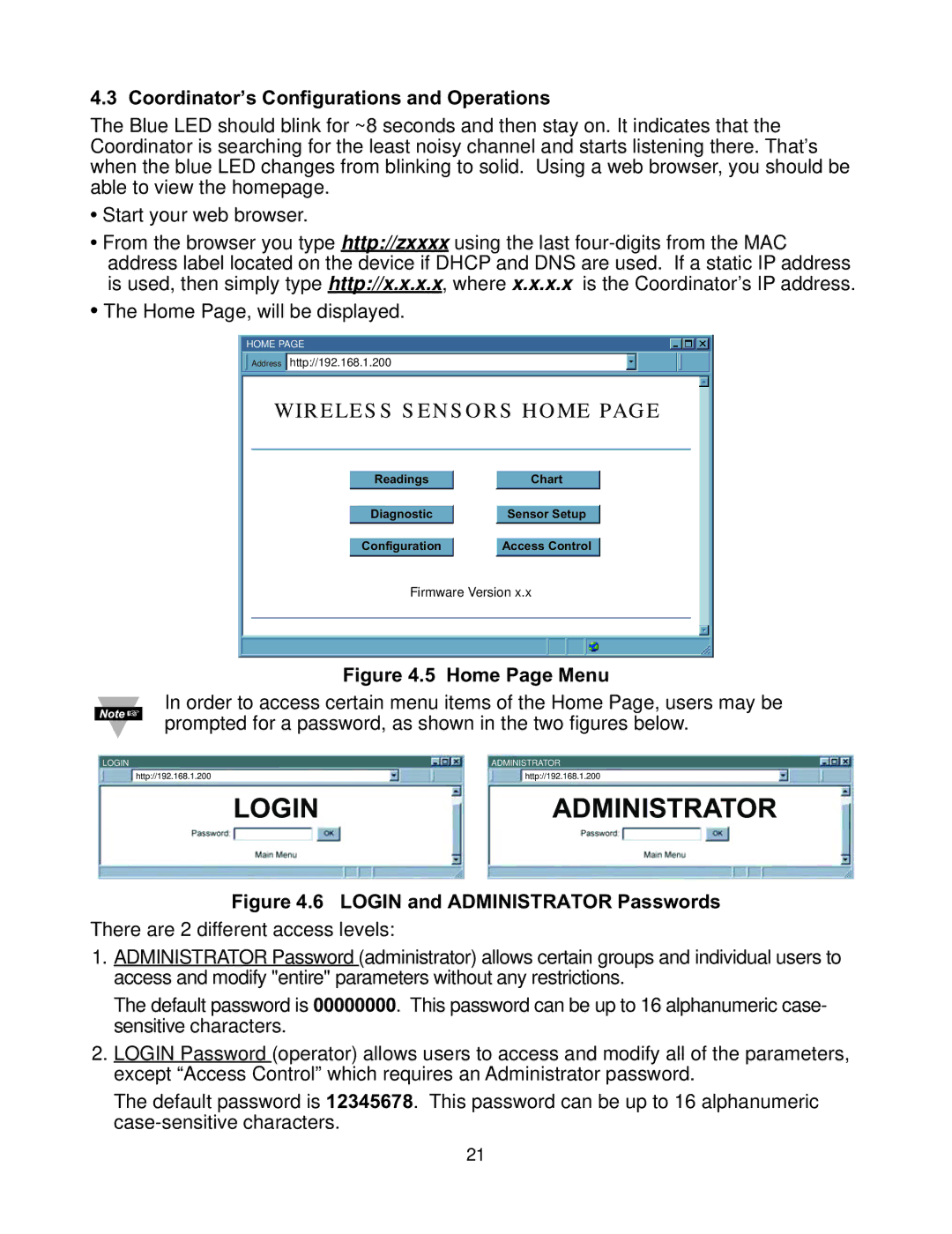 Omega Vehicle Security zSeries manual Wireless Sensors Home, Coordinator’s Configurations and Operations 