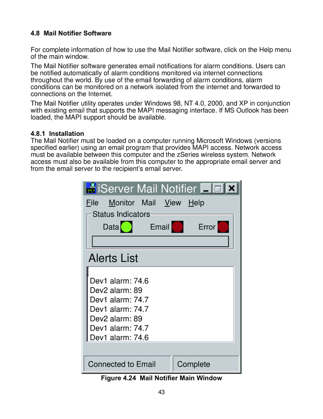 Omega Vehicle Security zSeries manual Mail Notifier Software, Installation 