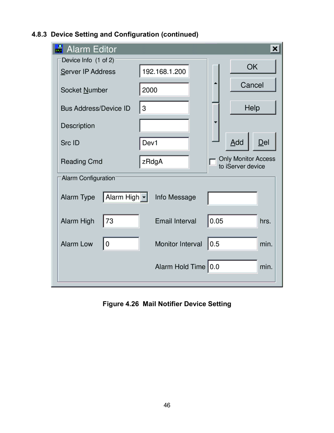 Omega Vehicle Security zSeries manual Alarm Editor, Mail Notifier Device Setting 