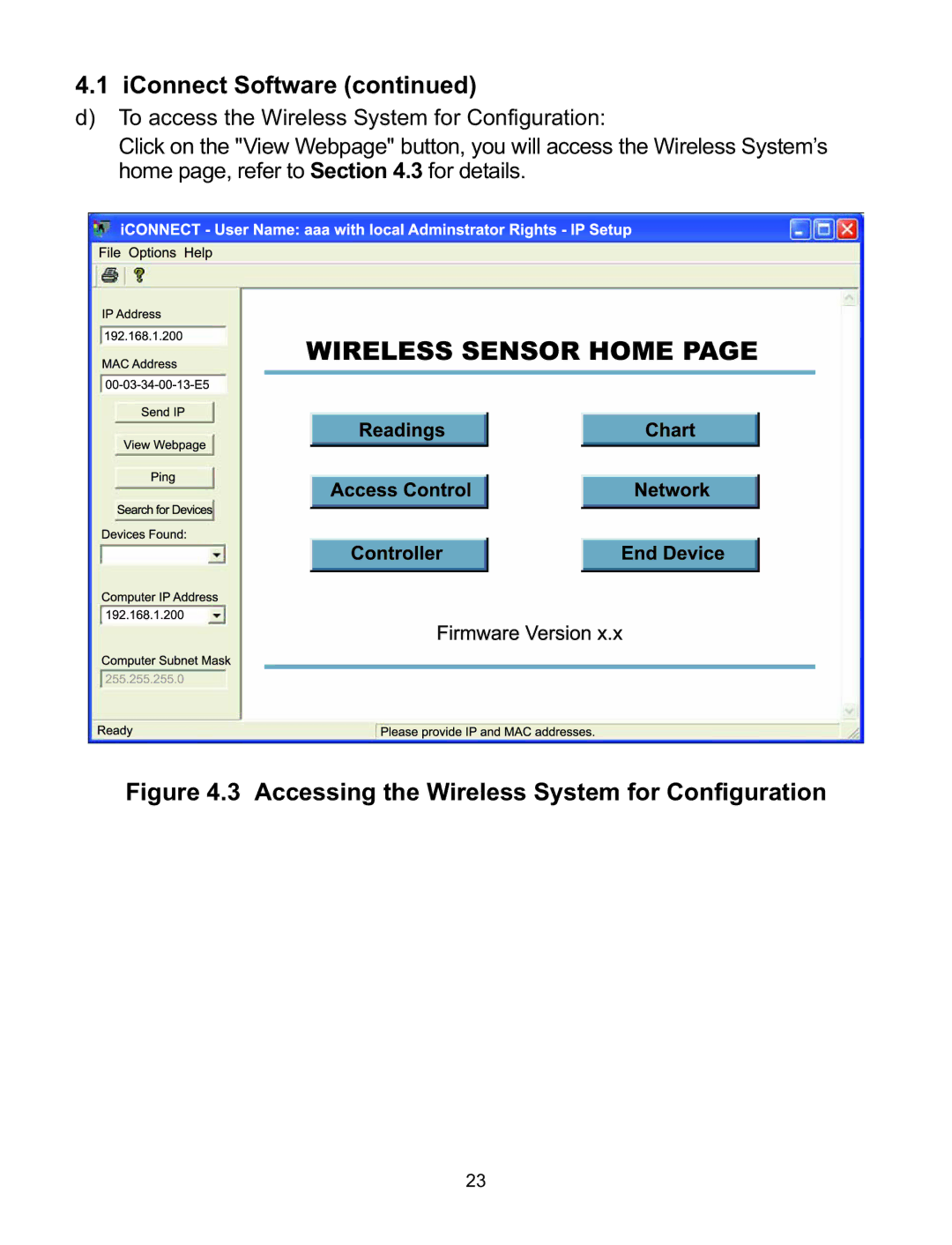 Omega WI8XX-U manual Wireless Sensor Home 