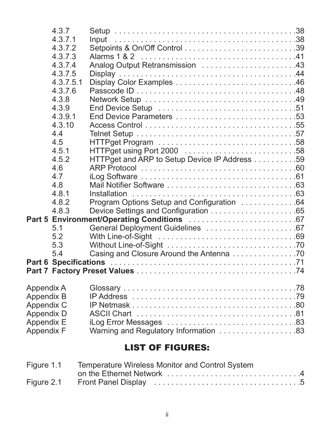 Omega WI8XX-U manual List of Figures 