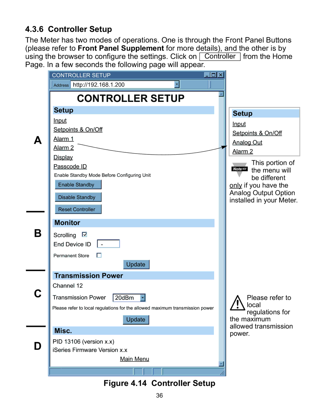 Omega WI8XX-U manual Controller Setup 