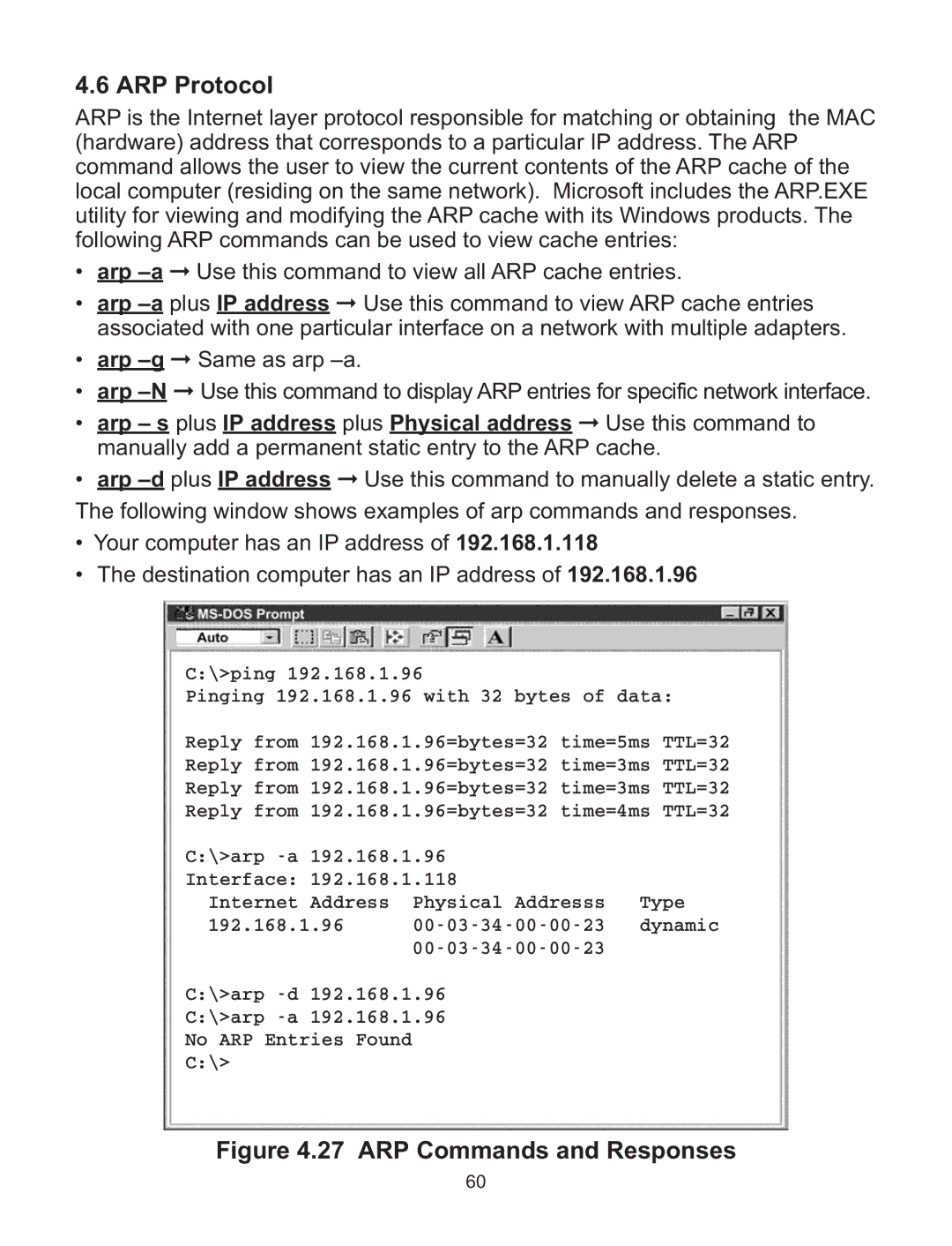 Omega WI8XX-U manual ARP Protocol, ARP Commands and Responses 