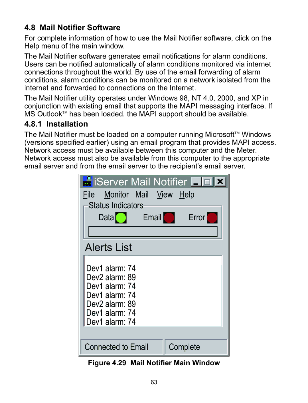 Omega WI8XX-U manual Mail Notifier Software, Installation 