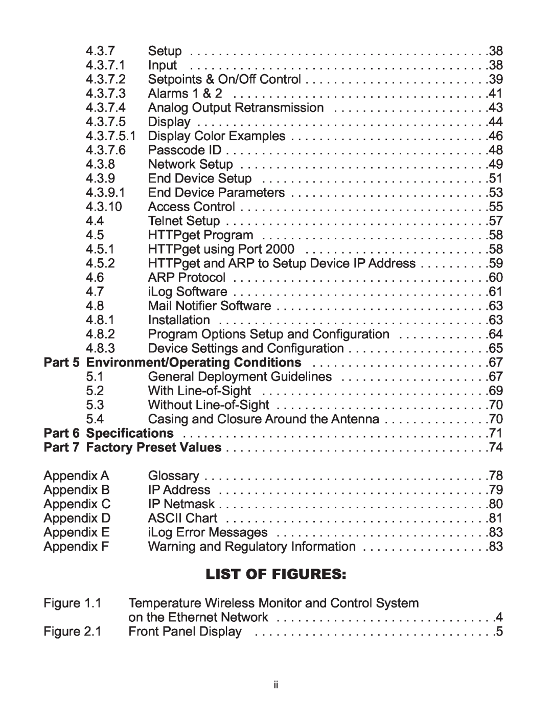 Omega WI8XX-U manual List Of Figures 