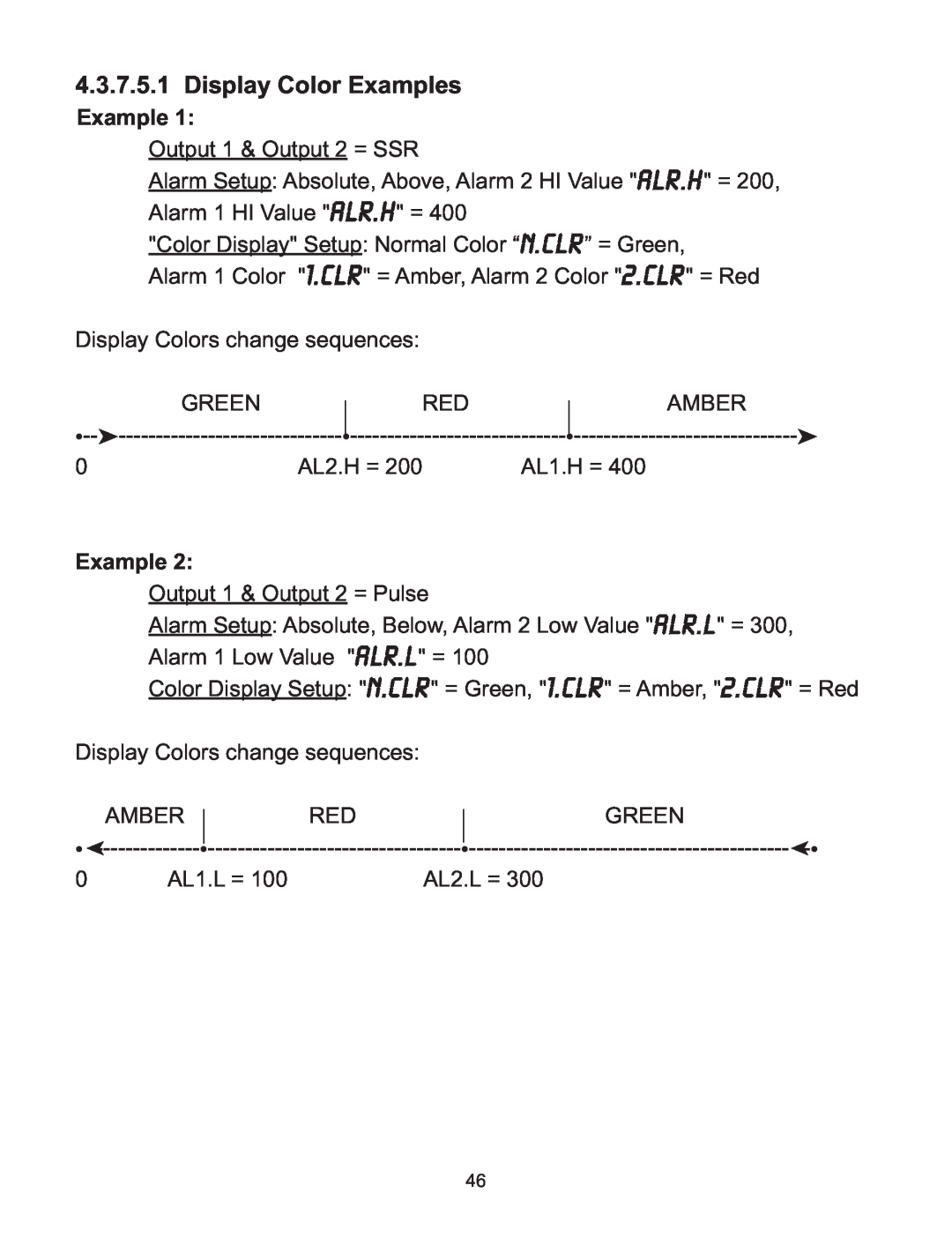 Omega WI8XX-U manual Display Color Examples, 2.CLR 