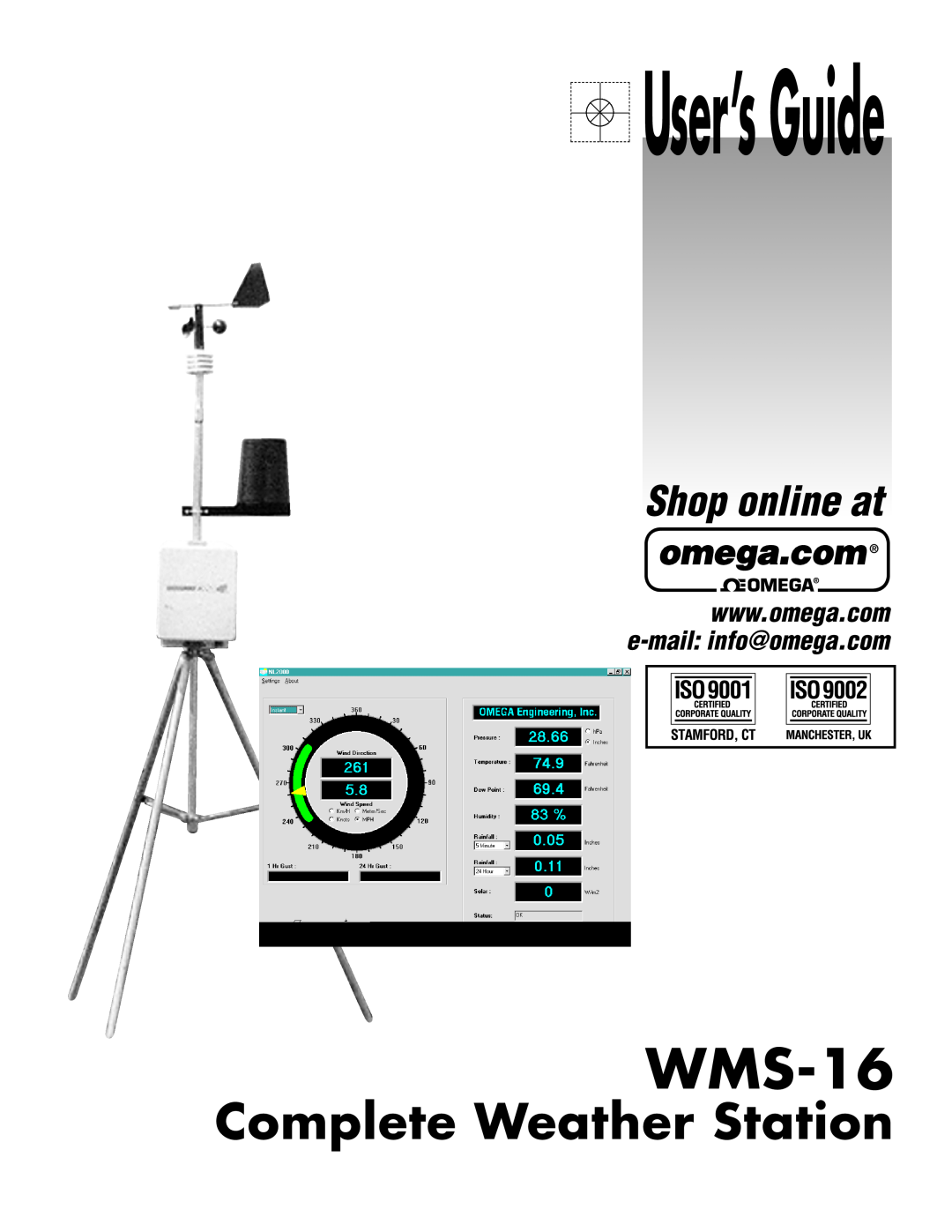 Omega WMS-16 manual User’sGuide, Complete Weather Station, Shop online at 