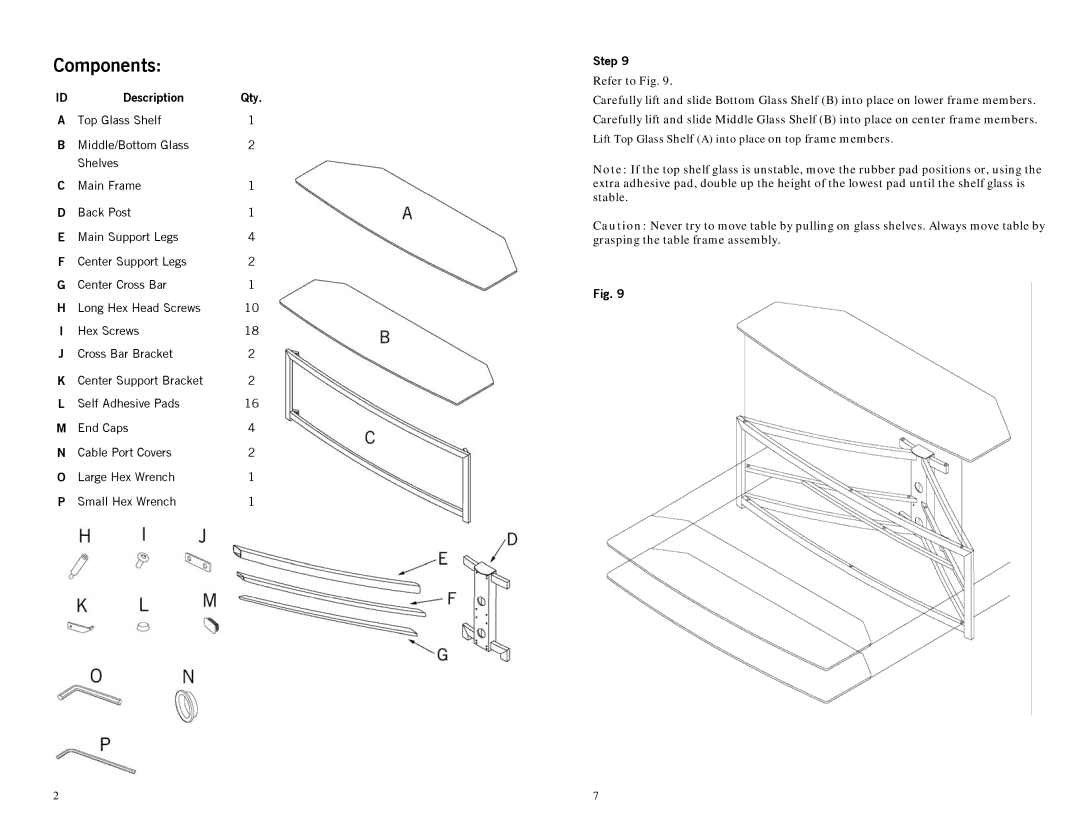 Omnimount 1002697, G363 specifications Components, Description 