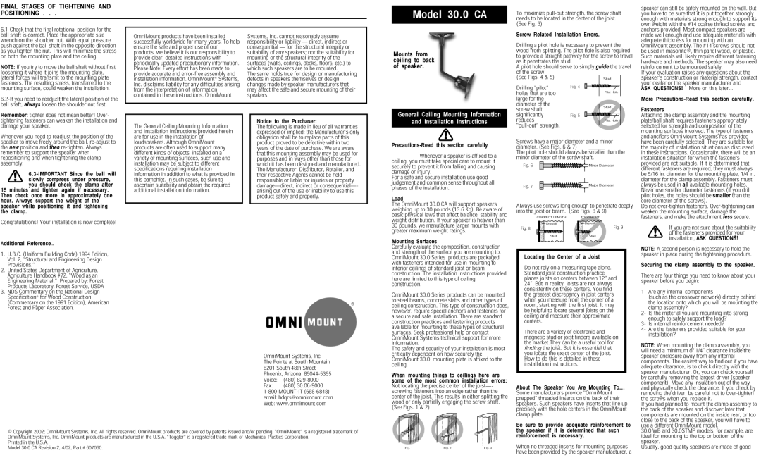 Omnimount 30.0 CA manual 