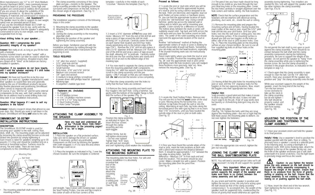 Omnimount 30.0 STMP manual 