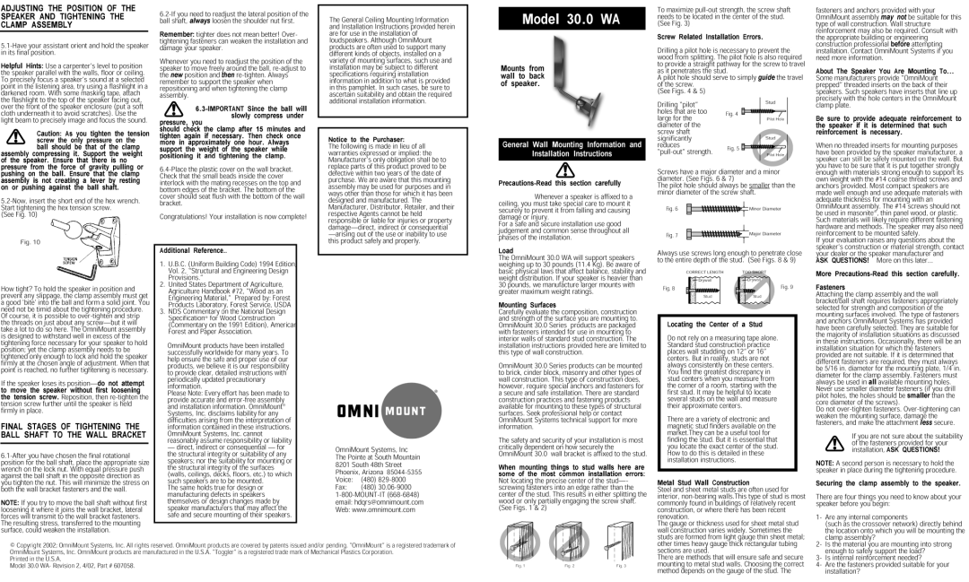 Omnimount 30.0 WA manual 