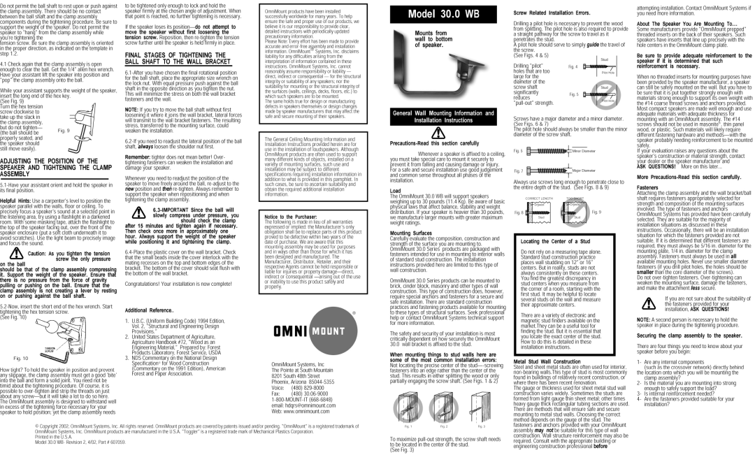 Omnimount 30.0 WB manual 