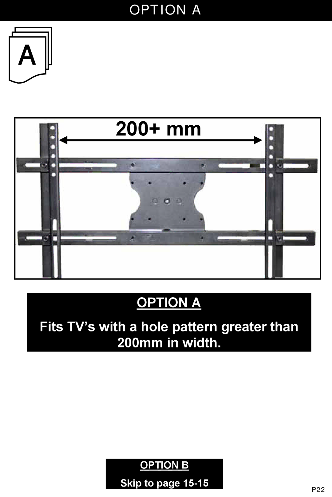 Omnimount 4N1-L, OM10332 instruction manual 200+ mm 