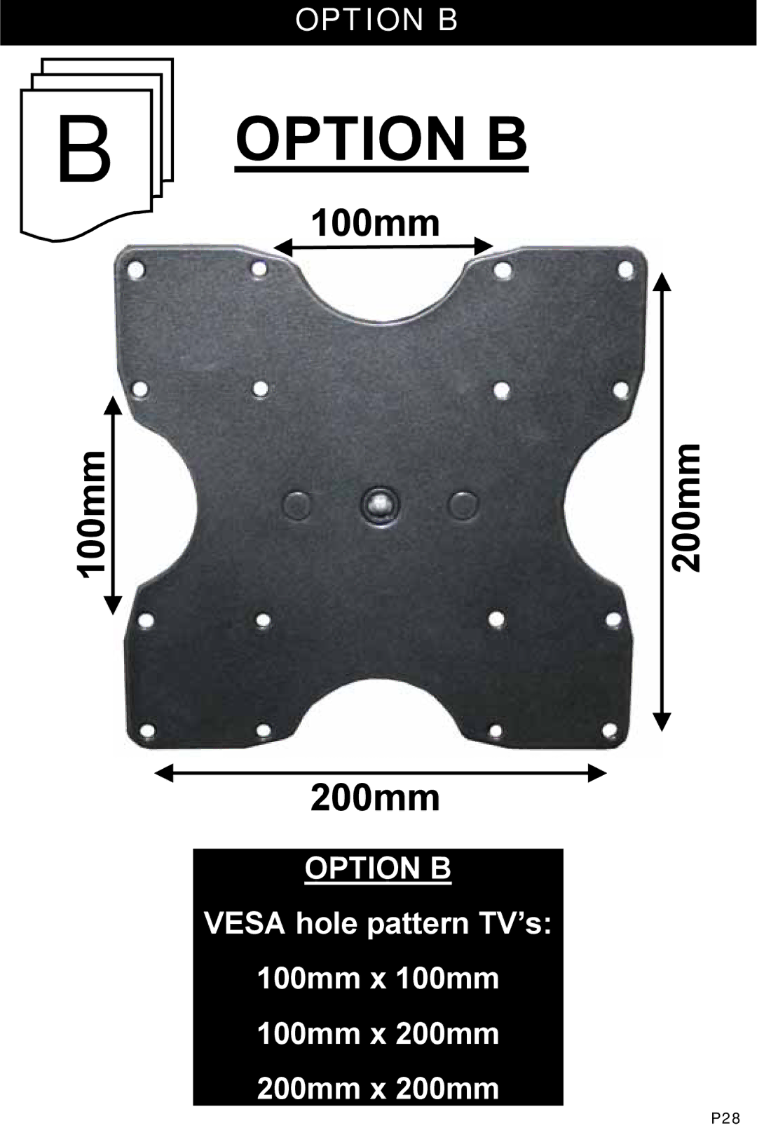 Omnimount 4N1-L, OM10332 instruction manual Option B 