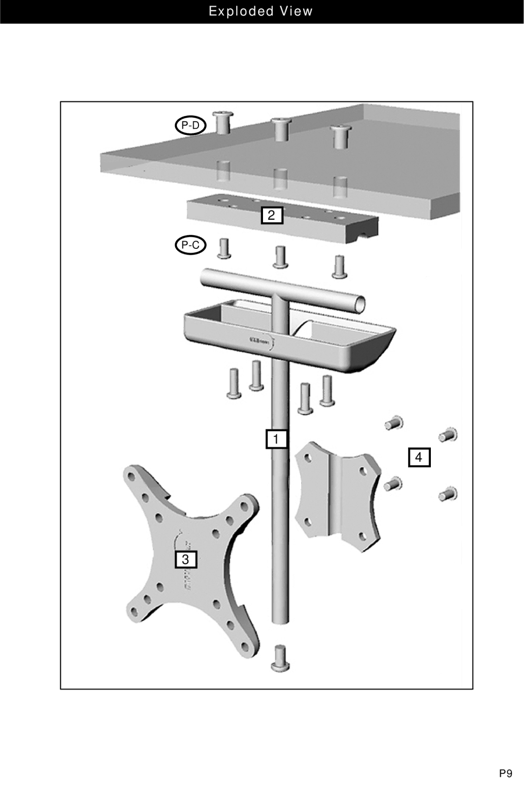 Omnimount 75-FD, OM10032, 100-FD manual Exploded View 