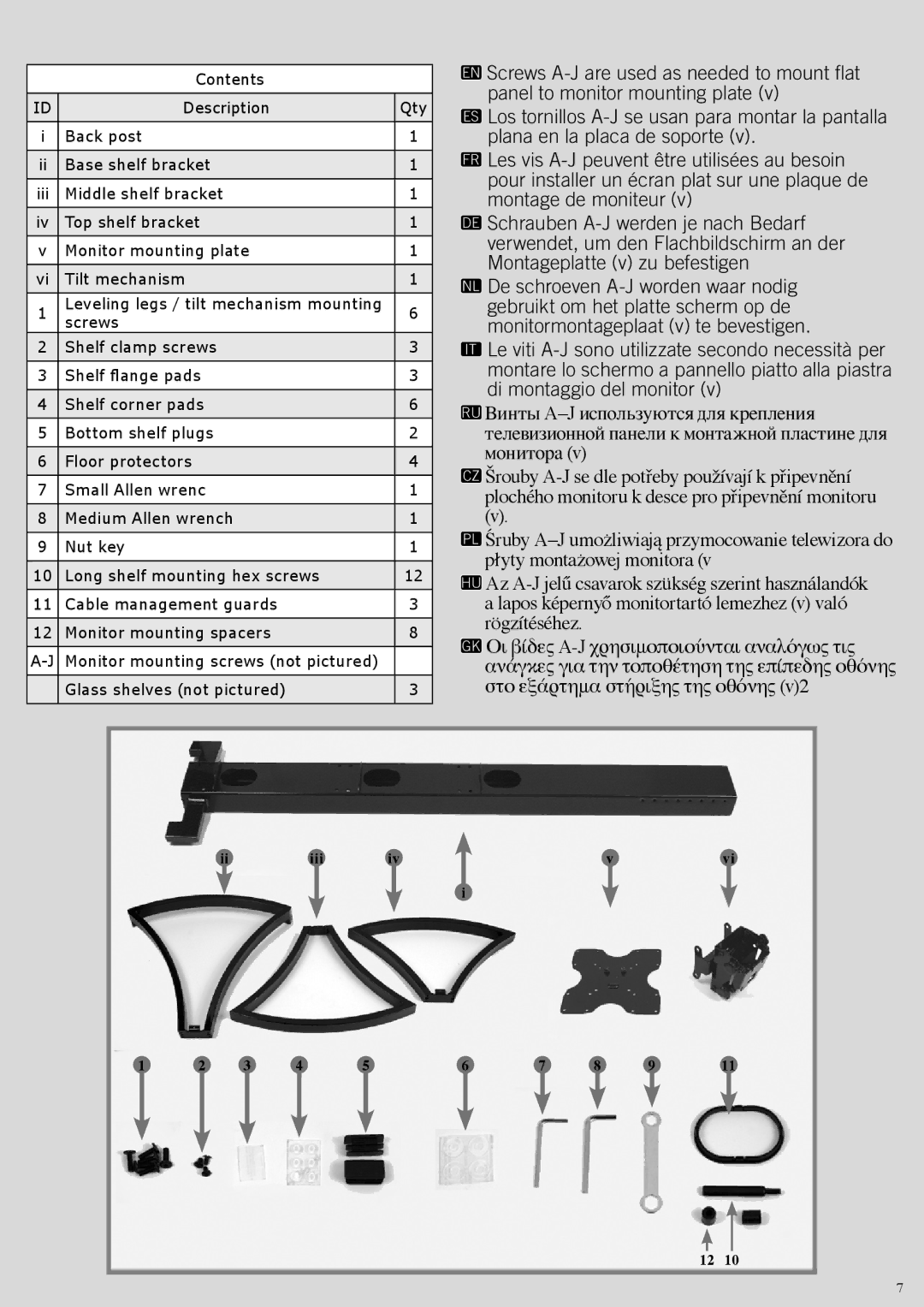 Omnimount G303FP instruction manual Στο εξάρτημα στήριξης της οθόνης 