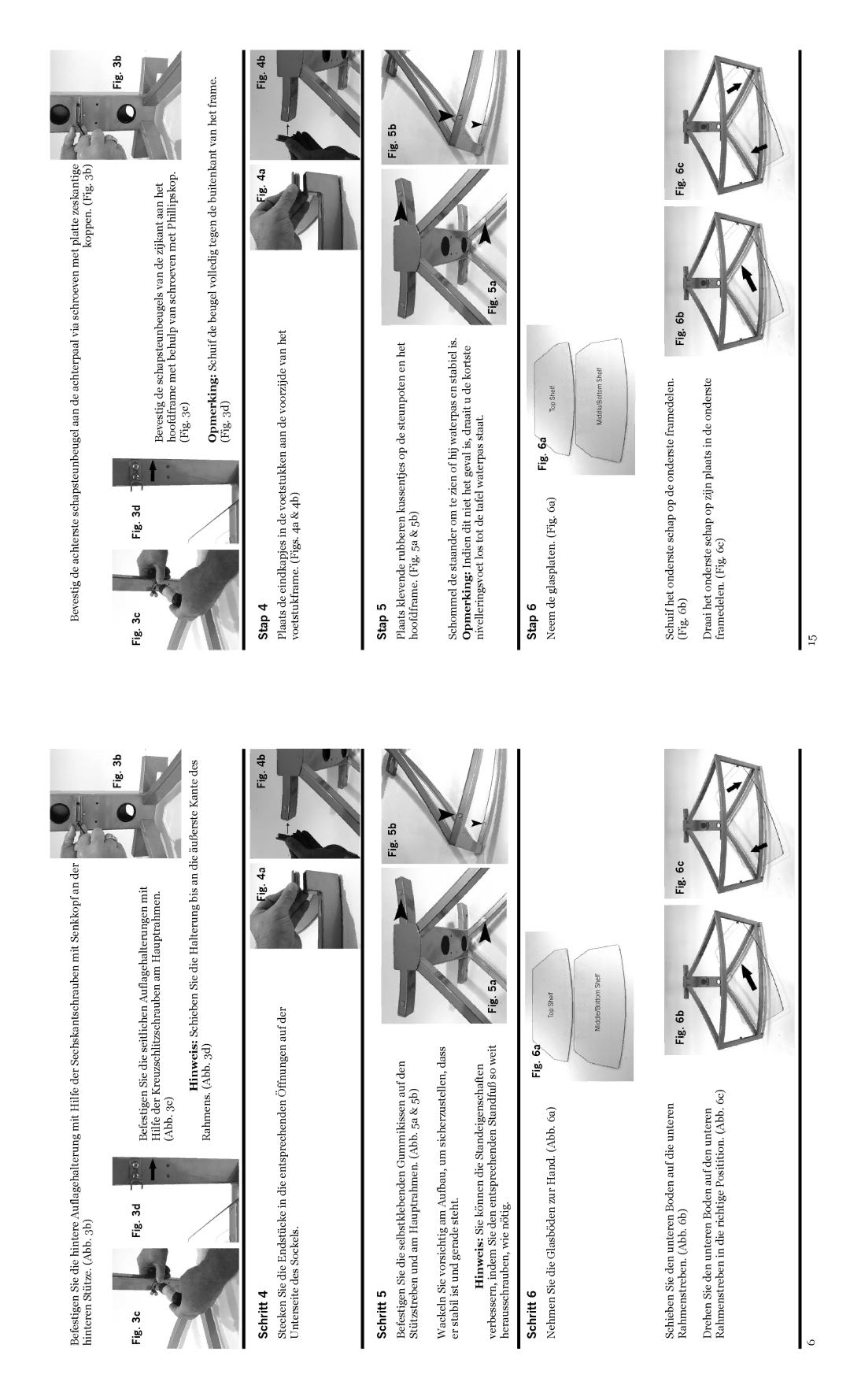 Omnimount G343T, 1002379, G348 manual Neem de glasplaten. a, Framedelen. c 