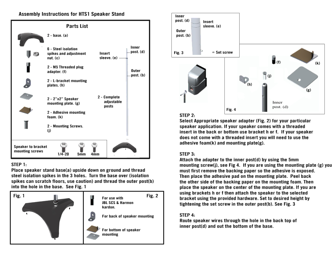 Omnimount HTS1 manual 