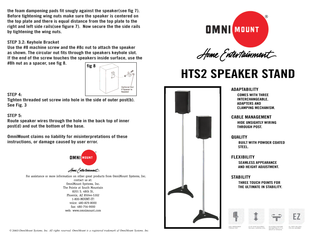 Omnimount HTS2 manual 