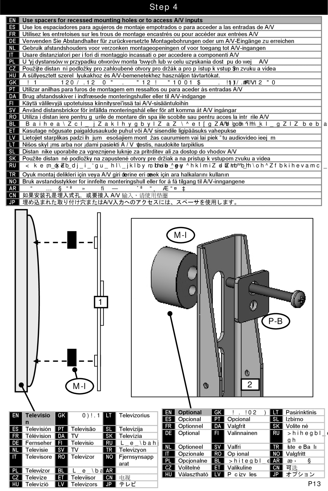 Omnimount UAL, L27-10067-CON-112408vD-CC manual テレビ, オプション 