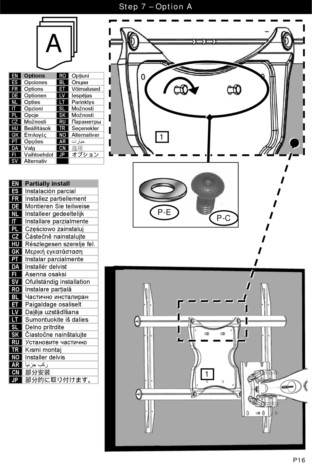 Omnimount UAL, L27-10067-CON-112408vD-CC manual Option a, P-C 